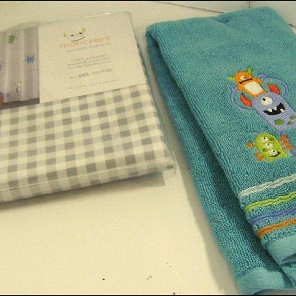 Monsters Fabric Shower Curtain & Hand Towel - Picture 5 of 8